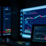 Monitors displaying stock market charts in a dimly lit room, perfect for finance and trading themes. — Forex Market Insights